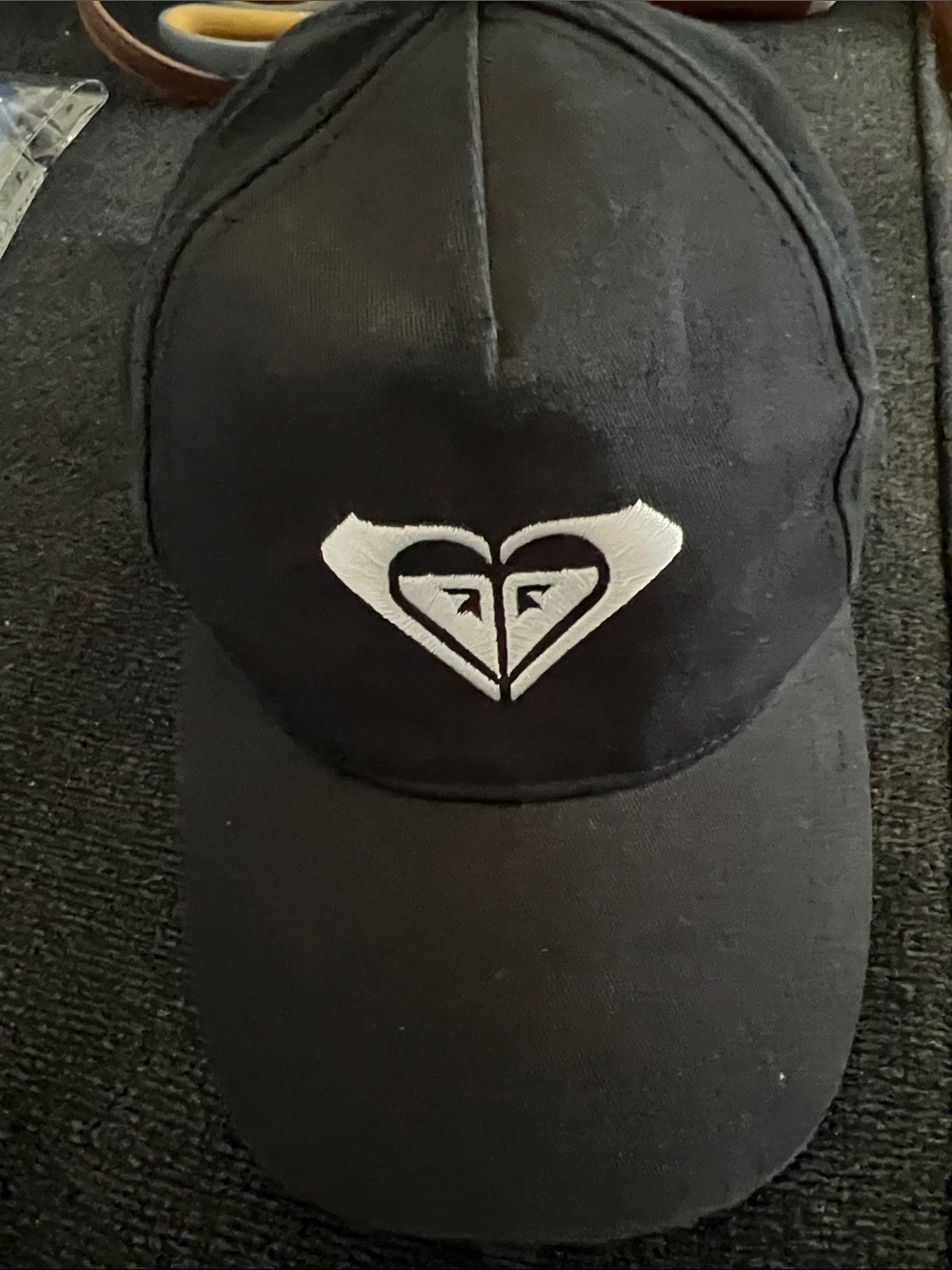 Roxy Black Baseball Cap with White Heart Logo